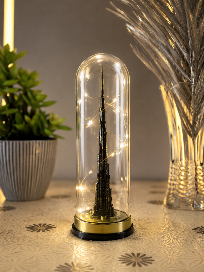 Dubai Burj Khalifa LED Night Light – Glass Dome with Fairy Lights