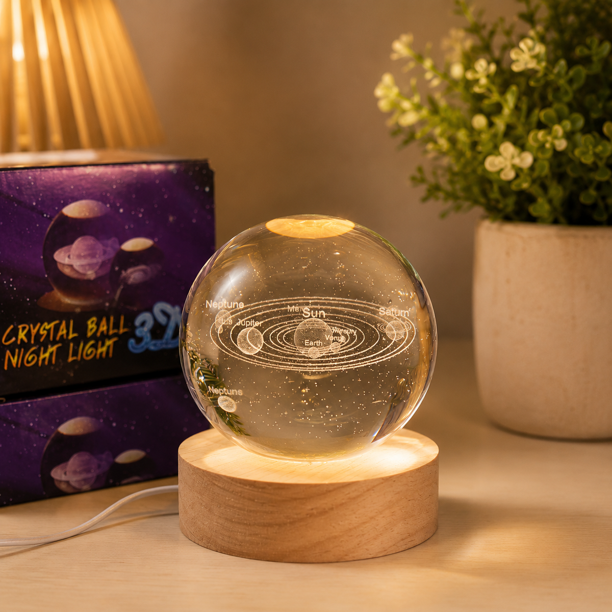 3D Crystal Ball Night Light